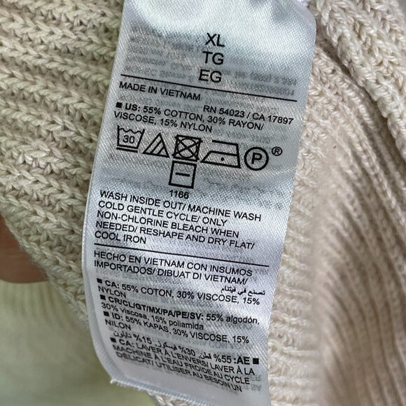 NEW Old Navy Womens XL Tan Open Knit Cardigan Sweater Pockets Mid Length - Picture 8 of 11